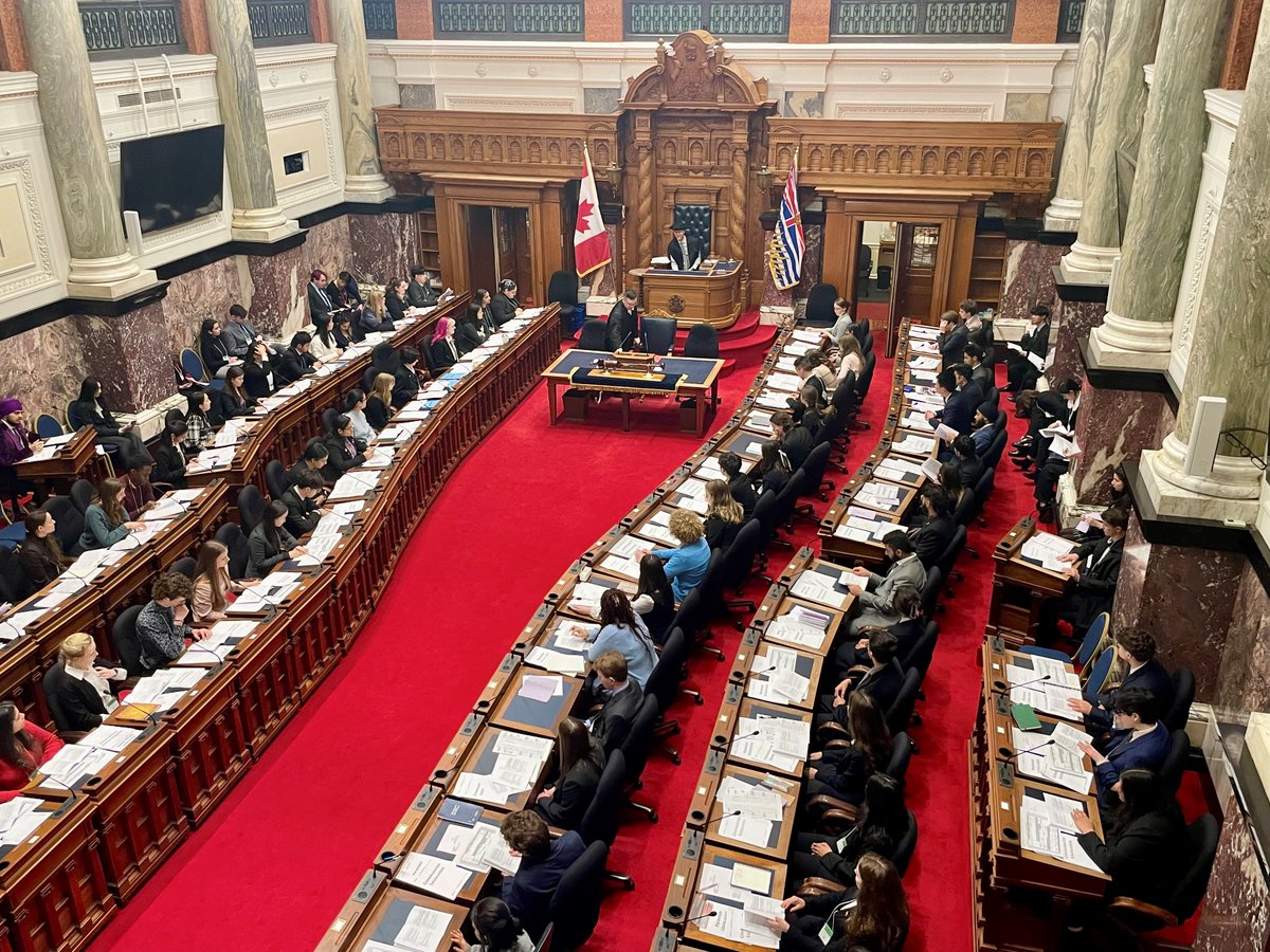 Today, #BCLeg welcomes <a href="/BCYParliament/">BC Youth Parliament</a> delegates from across the province. Congratulations on your 95th #BCYP session and have fun over the next few days! #BCpoli #BCYP95