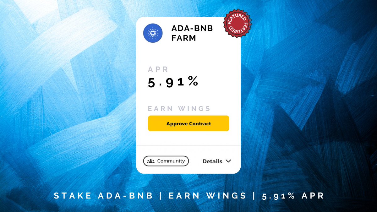 Hit up our $ADA - $BNB farm on JetSwap! 🛩️

Get yourself a nice little APR and keep padding your wallet. 

📍jetswap.finance/farms

#ADA #bnb #crypto