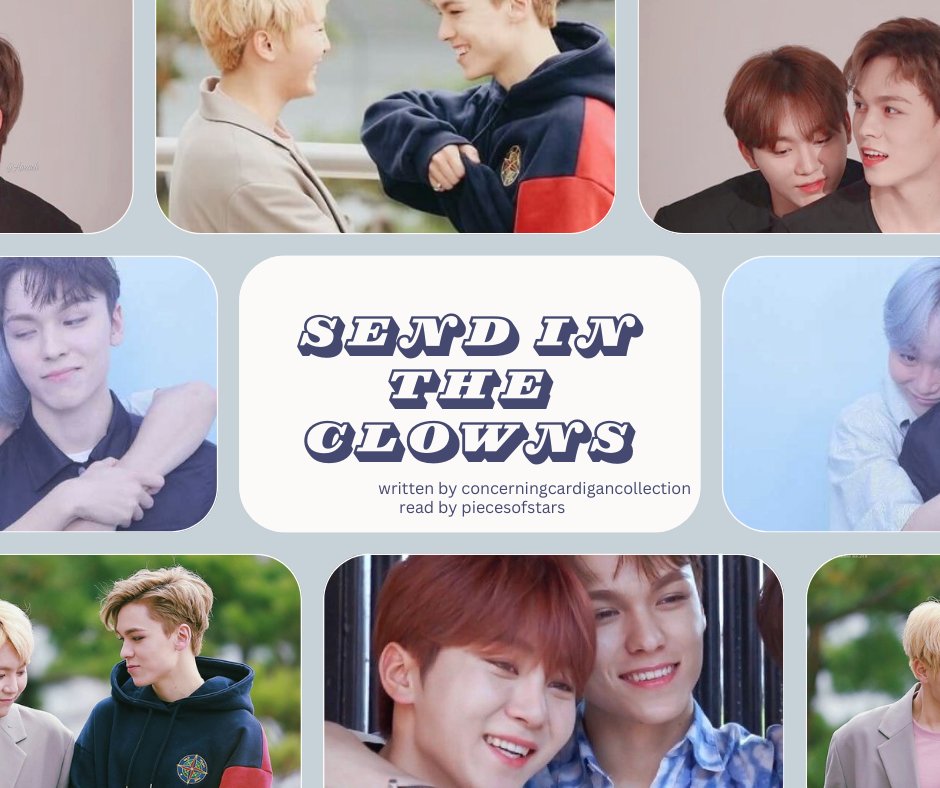 pieces0fstars's tweet photo. Podfic 🎙️
✩ Rating: Explicit 🔞
✩ Original story: Send In The Clowns, by concerningcardigancollection
✩ Complete, 3 - 3.5 hrs
✩ #itpe gift for pezzax
✩ SVT, Verkwan
https://t.co/rBXlDkUR66
#pieces0fstarspodfics https://t.co/baZUcfVPF6