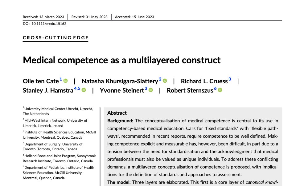 timdyster's tweet photo. Finally, the #MedEd literature has evolved since our initial submission to highlight precision curricula and layers of competence.
We see our work aligned with these thought pieces, and we are excited to join the #precisionMedEd movement! https://t.co/fLdAq16Twt
