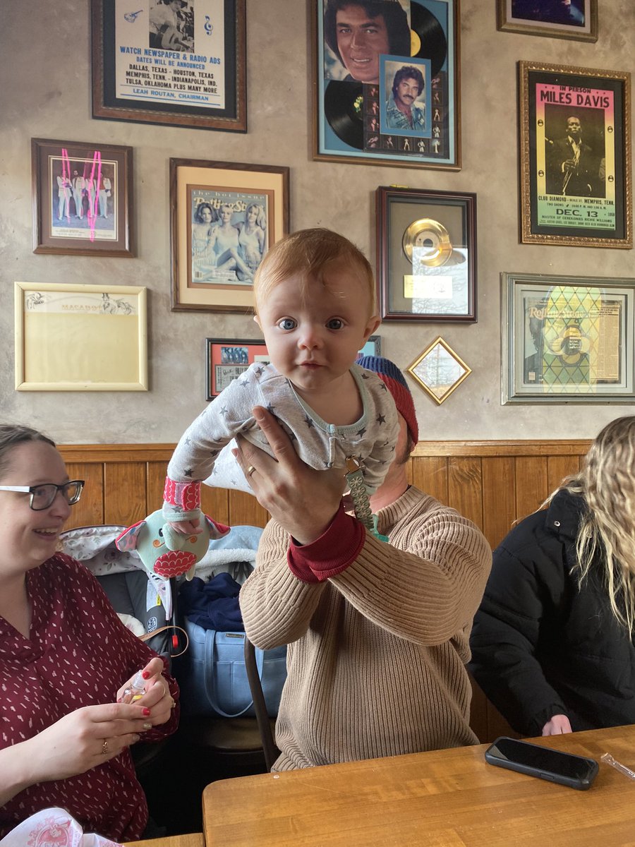 Look a flying baby! My three month old grandson!
