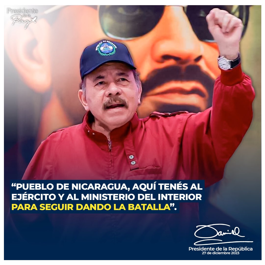 Palabras del Presidente de la República de #Nicaragua 🇳🇮, Comandante Daniel Ortega Saavedra. 27 de diciembre de 2023
