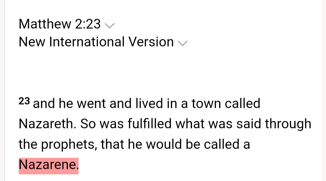 Jaxwolf8's tweet photo. @gachuhi_munyua @NityaRai6528 @IjazTheTrini Where does this word "Nazarene " Matthew 2:23 appear in OT? 
NOWHERE. But desperate Christians use the word "Netzer" from Isaiah 11:1 which translated as "Branch" to mean "Nazarene" which obviously is absurd but you would believe that or that'd make NT false. https://t.co/r2Wt8xy8WX