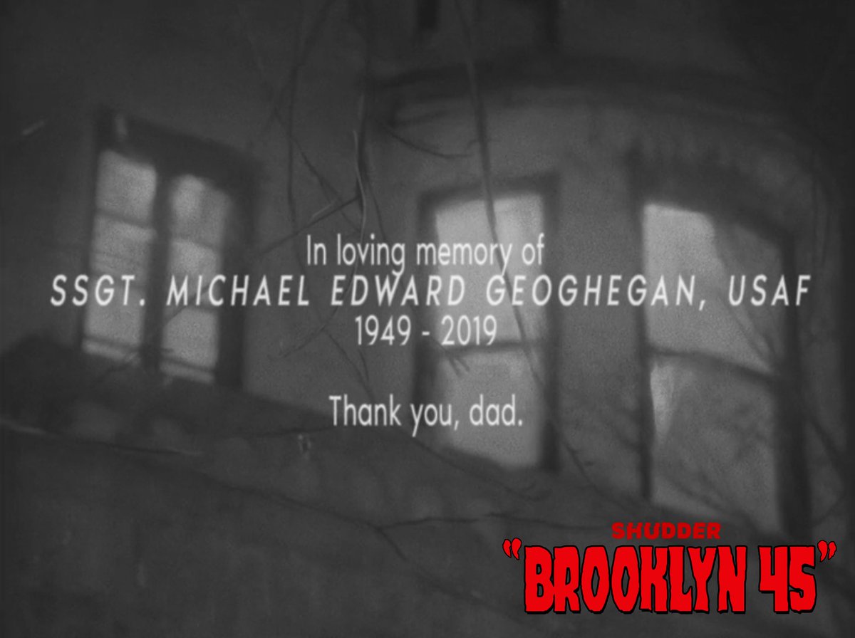 My dad was a quadriplegic Air Force vet who, after becoming paralyzed, went back to school and got a degree in U.S. History. He helped me with #Brooklyn45’s script and died the day after we completed it. He was the best, and I wish he could've seen the film he worked so hard on.