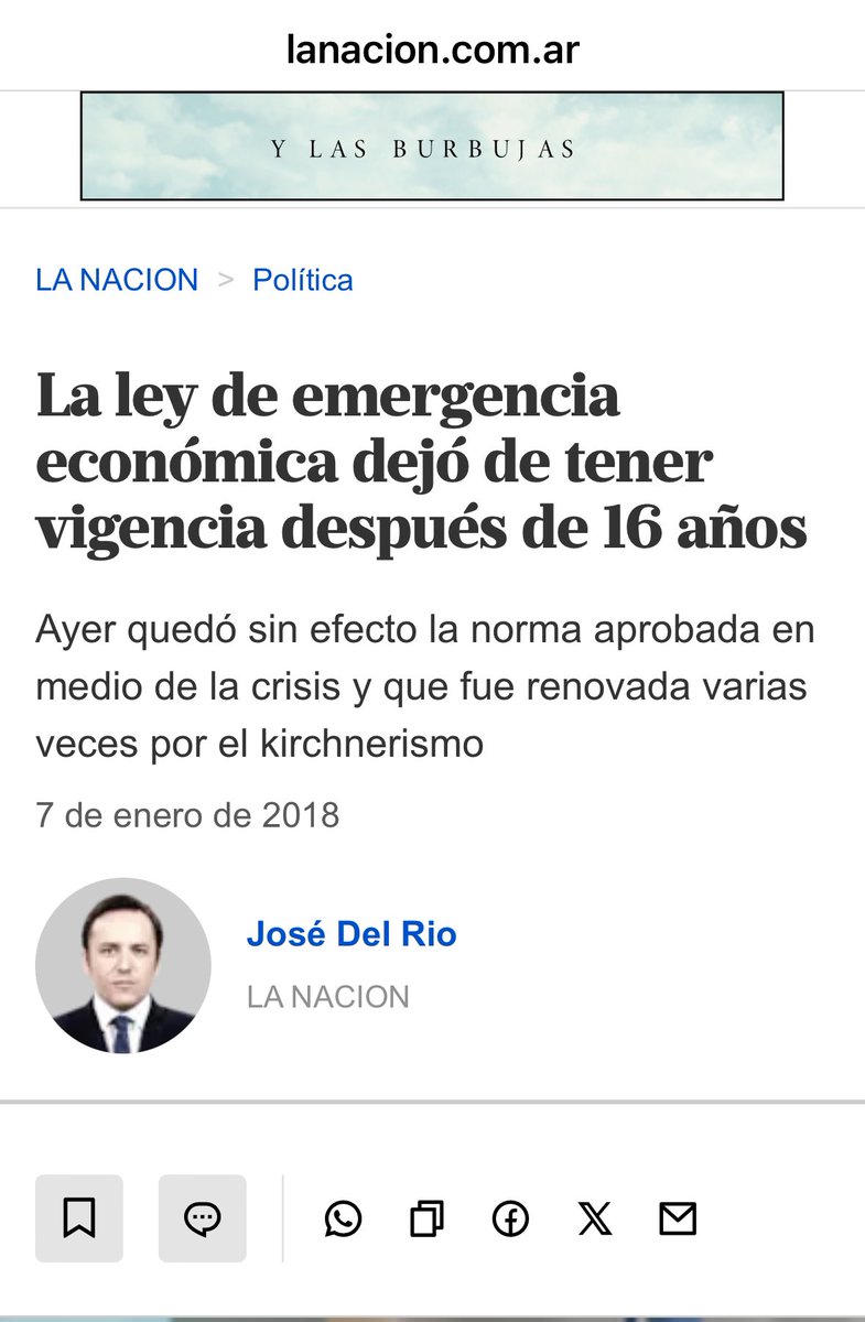El 7 de Enero de 2018, durante la presidencia de <a href="/mauriciomacri/">Mauricio Macri</a> se dio de baja la #LeyDeEmergenciaEconomica.
Creada en 2002 bajo la presidencia de #Duhalde y RENOVADA DURANTE 16 (dieciséis) años por los 3 gobiernos Kirchneristas.
La misma establecía una serie de facultades