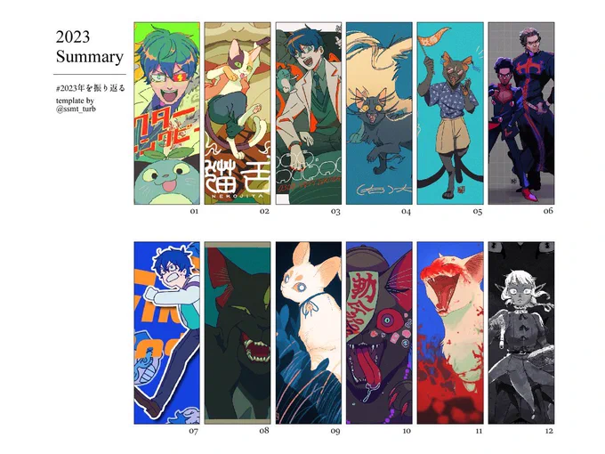 2023 Art summary! Sorry it's so crunched I didn't realize how small the template was 