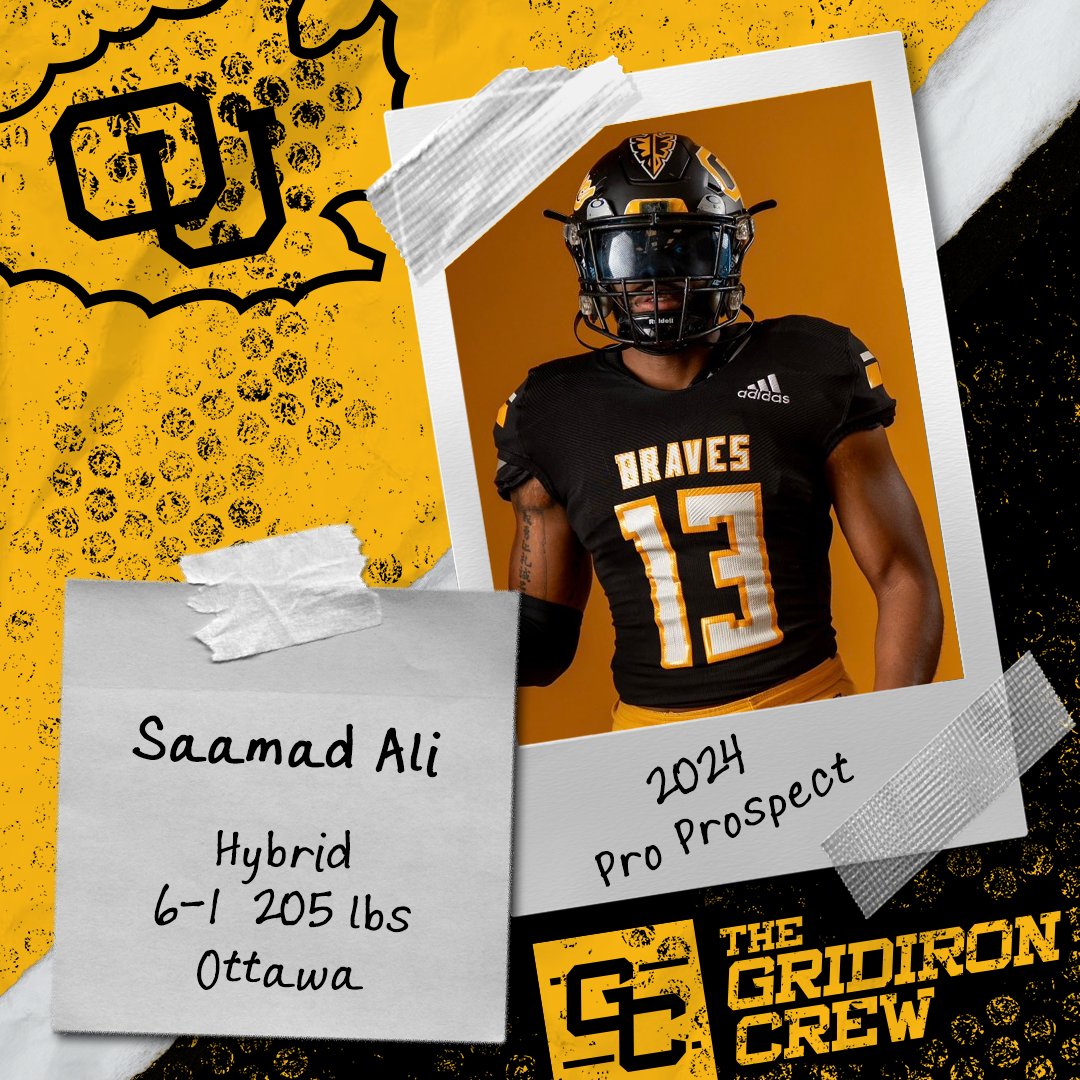 ⚠️ Attention Pro Scouts, Coaches, and GMs ⚠️

You need to look at 2024 Pro Prospect, Saamad Ali <a href="/31Saamad__/">Saamad Ali ™</a>, a DB/LB from <a href="/OttawaBravesFB/">Ottawa Braves Football</a>

👀 See our Interview: thegridironcrew.com/saamad-ali-202…

#2024ProProspect #DraftTwitter #NFLDraft #NFL #CFLDraft #CFL #ProFootball 🏈