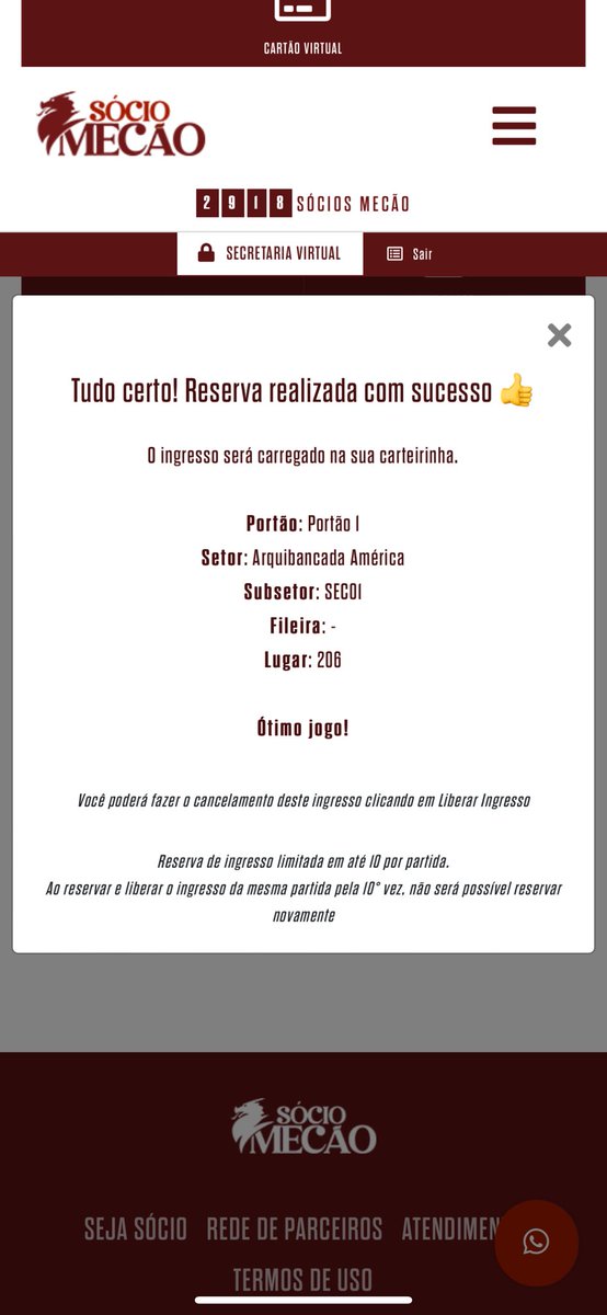 LarrimeBritoo's tweet photo. Reserva realizada. Vou poder assistir o jogo @AmericaFCNatal @sociomecao https://t.co/7L1UV06daR