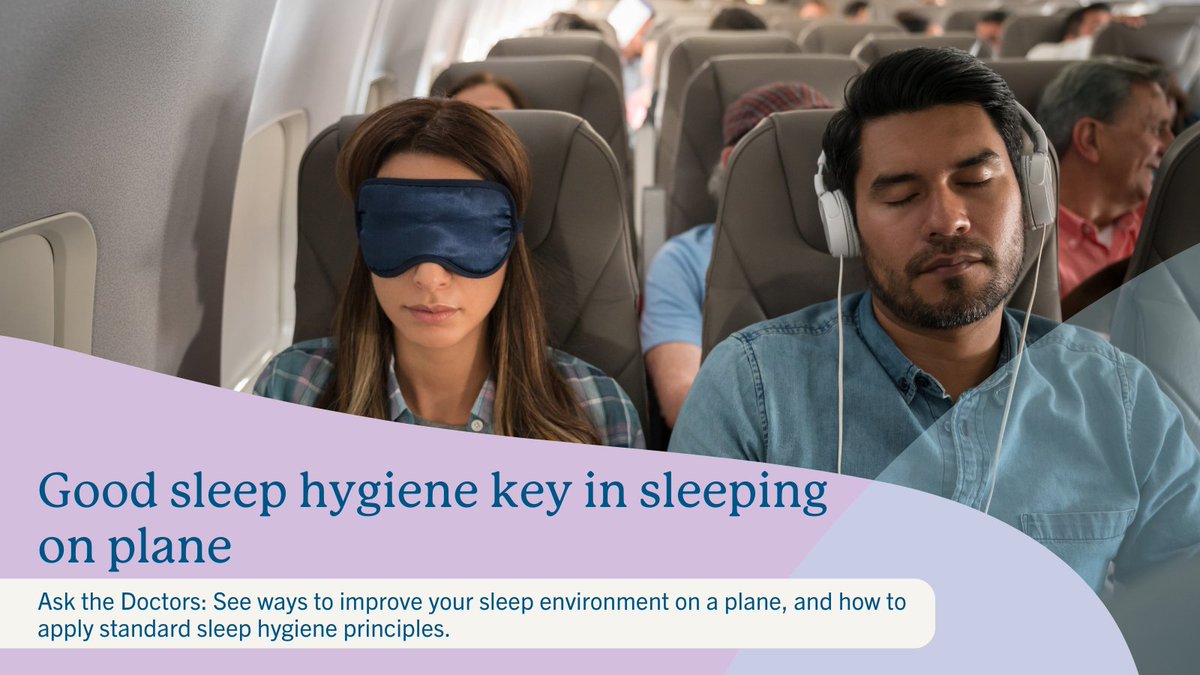 UCLAHealth's tweet photo. Traveling during this busy time of year? If you have trouble sleeping on planes, check out this advice on how to promote better sleep, especially during flight: https://t.co/Gr7LX9dyJu
#AsktheDoctors #SleepHygiene https://t.co/VNtgEzGKJn