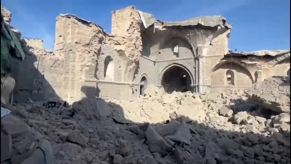 JehadAbusalim's tweet photo. Israel destroyed the Great Omari Mosque in Gaza, one of the oldest and most historically significant structures in both Palestine and the broader Middle East. https://t.co/lVMbcIvxGQ
