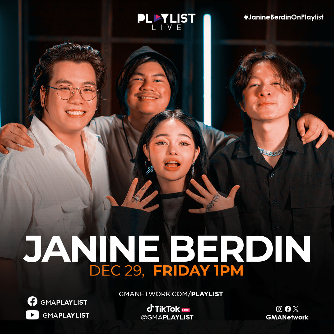 gmaplaylist's tweet photo. A magical afternoon before the year ends as Janine Berdin graces the Playlist stage! ✨
Catch #JanineBerdin as she sings for #GMAPlaylist this Friday, Dec 29 at 1PM. 🤩
#JanineBerdinOnPlaylist https://t.co/eWPRIumsHk