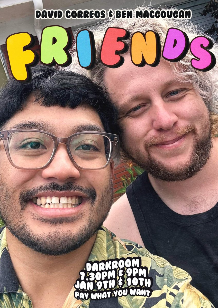 Hi I’m doing 4 shows in Christchurch at the darkroom with Ben Macgougan! Holy shit you don’t wanna miss this!
