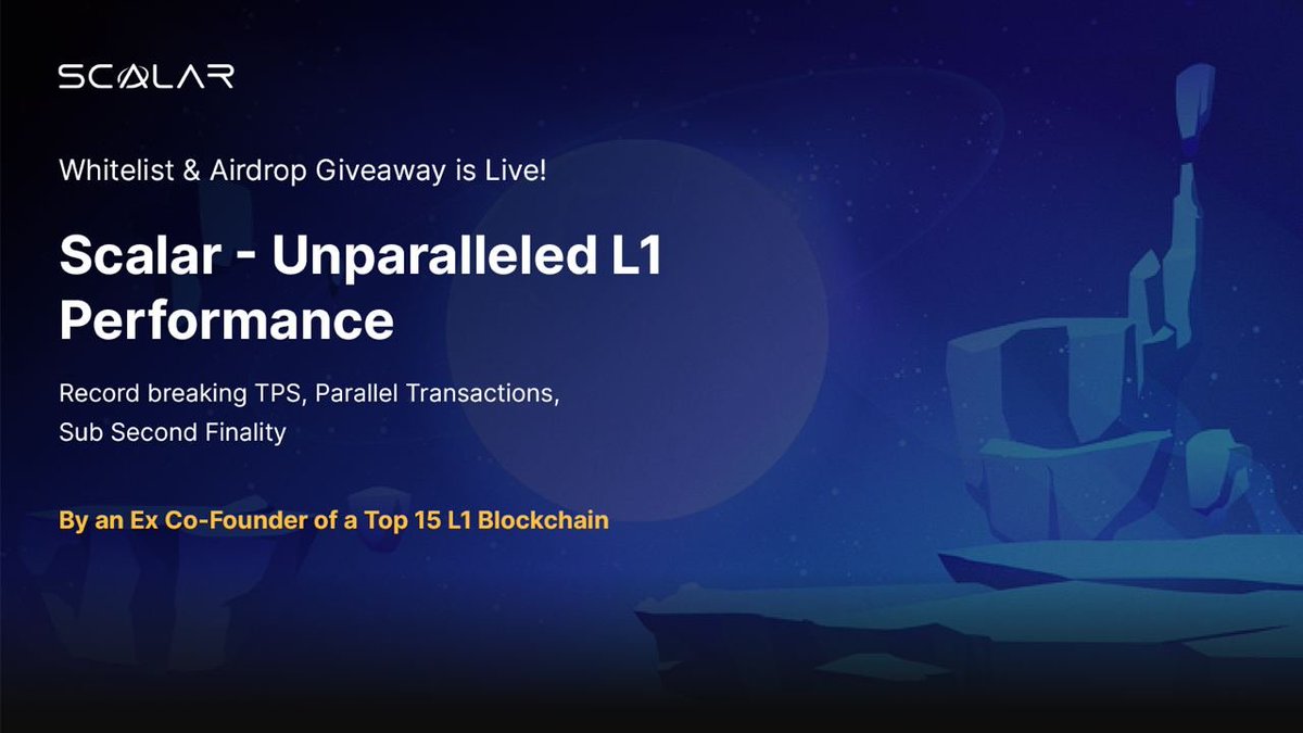 scalarprotocol's tweet photo. Scalar - Unparalleled L1 Performance  

Whitelist &amp; Airdrop Giveaway is Live!  

By an Ex Co-Founder of a Top 15 Blockchain  Join early  

https://t.co/bKx9prvf9C
https://t.co/FNSdY5TRD6 
https://t.co/xcthD385FH 
https://t.co/5rFZyebjEd https://t.co/HL8EDHzG2J