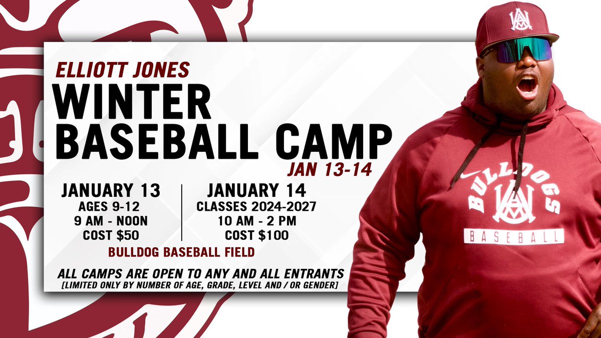 🚨 Winter Camp open for sign up now ! Come out and show your ability!

Sign up link below : ⬇️🚨🚨🚨🚨

Elliottjonesbaseballcamps.com