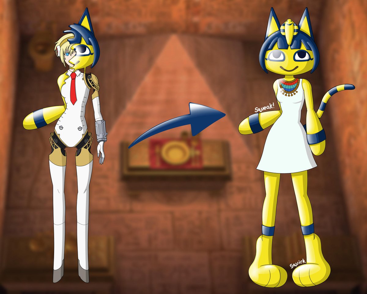 Goop_Sinpai's tweet photo. Sorry, Aigis. People just don't like you as much these days! Just not interesting enough anymore, really.

So, it's been decided that you'll be converted into a squeaky shiny Ankha! You'll be rubberized in no time, don't worry. We're sure it'll be fun!

Commish for Solstice

-Elo https://t.co/yR2imTq4I3