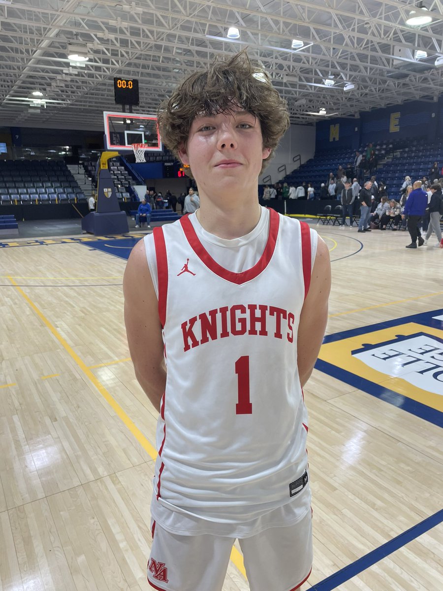 CMCCTOURNEY's tweet photo. Player of the Game Zach Desrochers with game high 16 points. Came off the bench in first quarter and sparked the Knights the rest of the way. Knights got good outings from Bethel, Wolinski and Sanchez also. Knights on to semis https://t.co/nXeyu6ITKN