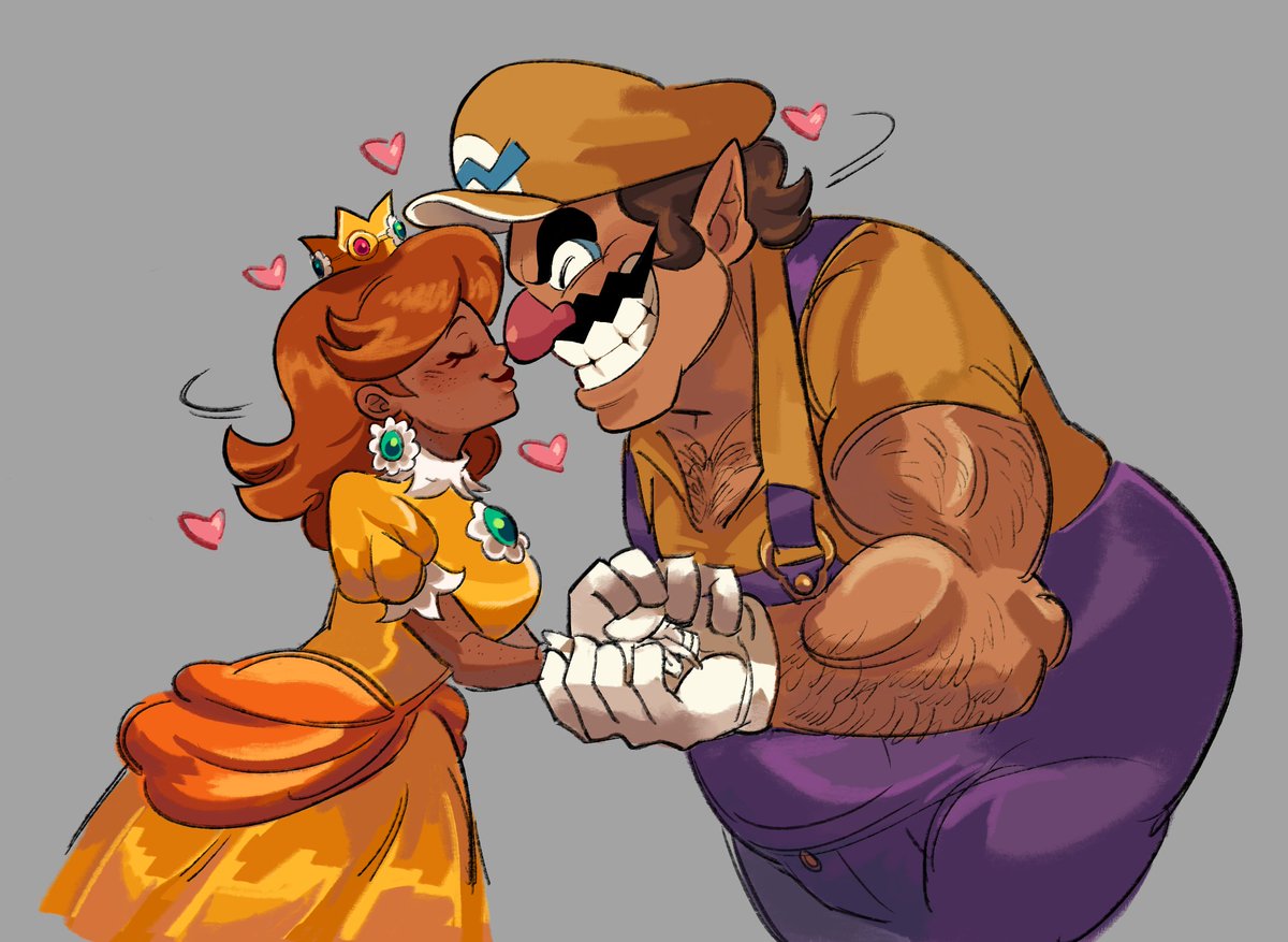 gargan_tula's tweet photo. Testing out some new brushes and thought what better to make than some Princess Daisy x Wario content... WHUWHAHAHAHA https://t.co/8OPHu9ssb9