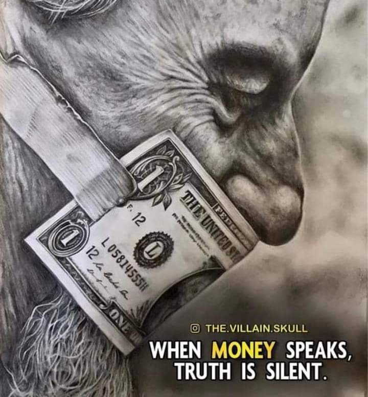 ShadAli106258's tweet photo. When MONEY speaks
Truth is silent 🔕. https://t.co/rc6BbHuprK