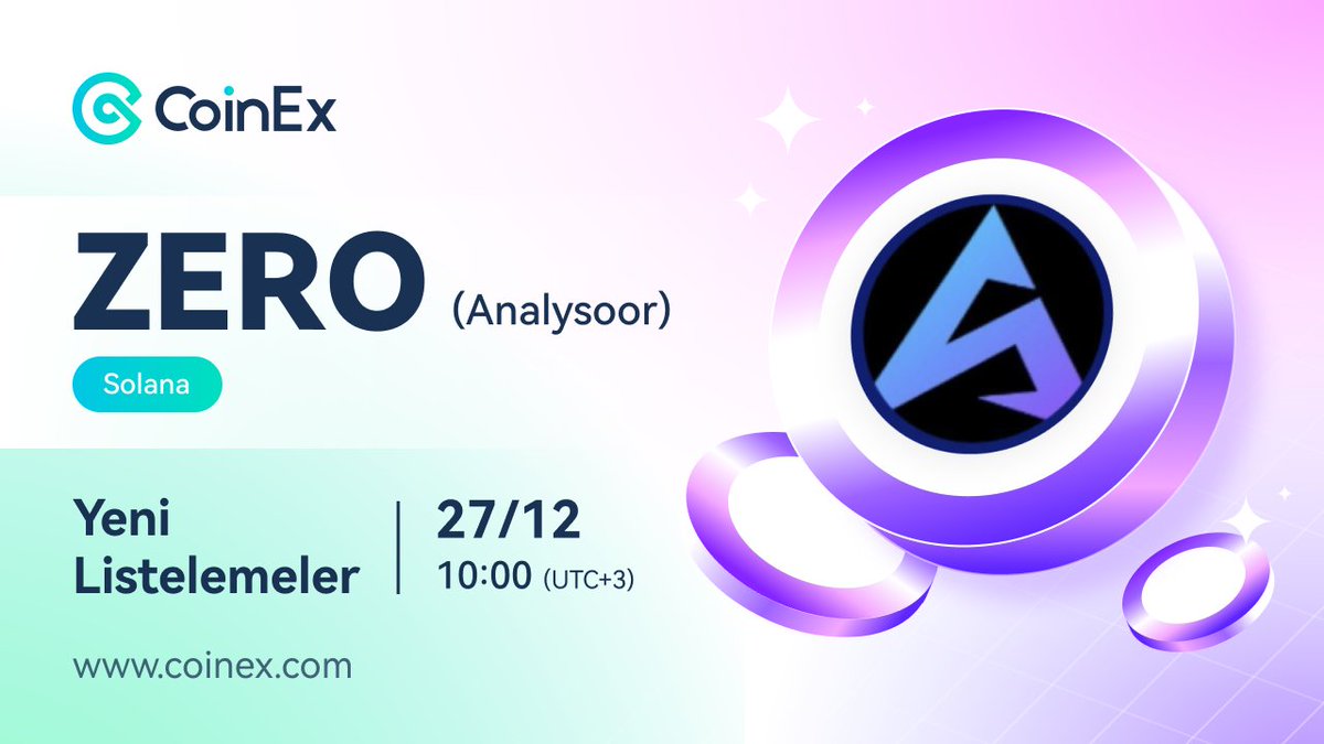 🚀#CoinEx’te yeni listeleme: $ZERO ✅ İşlem çifti: #ZERO/USDT ✅ Alım Satım: 27 Aralık, 2023 🖇️@analysoor ilk #Solana Meta Protokolüdür. #NFT mint etme işlemine yönelik yenilikçi yaklaşımı ve ZERO tokenin piyasaya sürülmesiyle #Analysoor, dijital varlıklarla etkileşim şeklimizde…