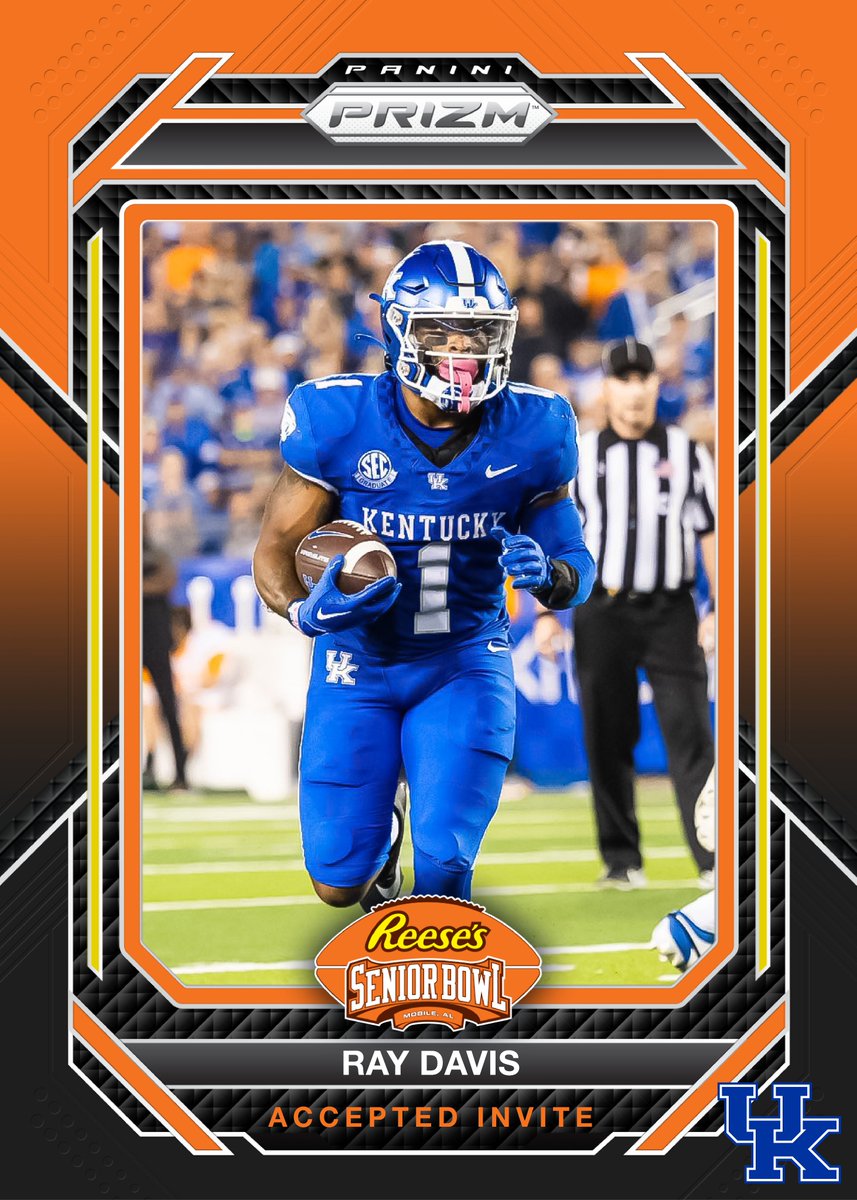 Reese's Senior Bowl (@seniorbowl) on Twitter photo 😎 OFFICIAL! RB Ray Davis <a href="/Ray_Davis07/">Re'Mahn Davis</a> from <a href="/UKFootball/">Kentucky Football</a> has accepted his invitation to the 2024 Reese's Senior Bowl! #WeAreUK #BlueGetsIn #BBN #TheDraftStartsInMOBILE™️
@JimNagy_SB <a href="/PaniniAmerica/">Panini America</a> #RatedRookie 😎 OFFICIAL! RB Ray Davis <a href="/Ray_Davis07/">Re'Mahn Davis</a> from <a href="/UKFootball/">Kentucky Football</a> has accepted his invitation to the 2024 Reese's Senior Bowl! #WeAreUK #BlueGetsIn #BBN #TheDraftStartsInMOBILE™️
@JimNagy_SB <a href="/PaniniAmerica/">Panini America</a> #RatedRookie