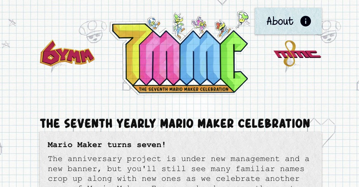 MMCelebration's tweet photo. .@bbmariomaker2  has been noodling around in the project history and created a logo carousel that will take you to any anniversary project from the Maker 2 era. Handy stuff!
https://t.co/3GiMmzXcrU https://t.co/Bl5XuFwmMP