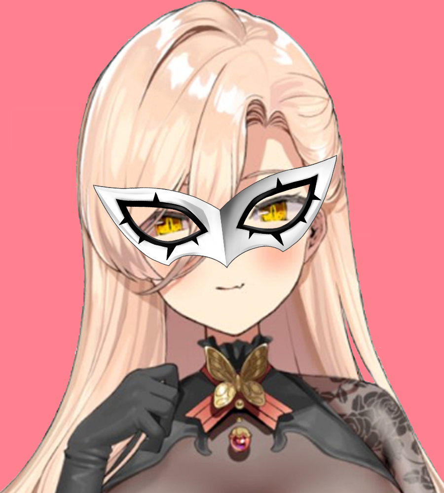 「アイテム機能実装とのことで仮面を作ってみました!魔女衣装だと仮面舞踏会って感じが」|オリ@にじそ07新刊残り10Pと表紙のイラスト