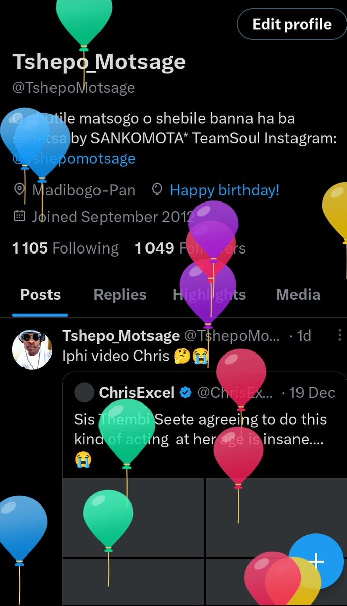 TshepoMotsage's tweet photo. Happy birthday to me 🖤🎉🎊 https://t.co/ecgt0CEeny