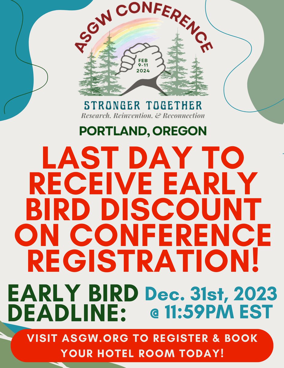 ASGWsocial's tweet photo. LAST DAY TO SAVE!! Don't miss out! 
Register today! https://t.co/H5z0lWLoS2

#asgw #groupwork #conference #asgwconference2023 https://t.co/VRbST0Znip