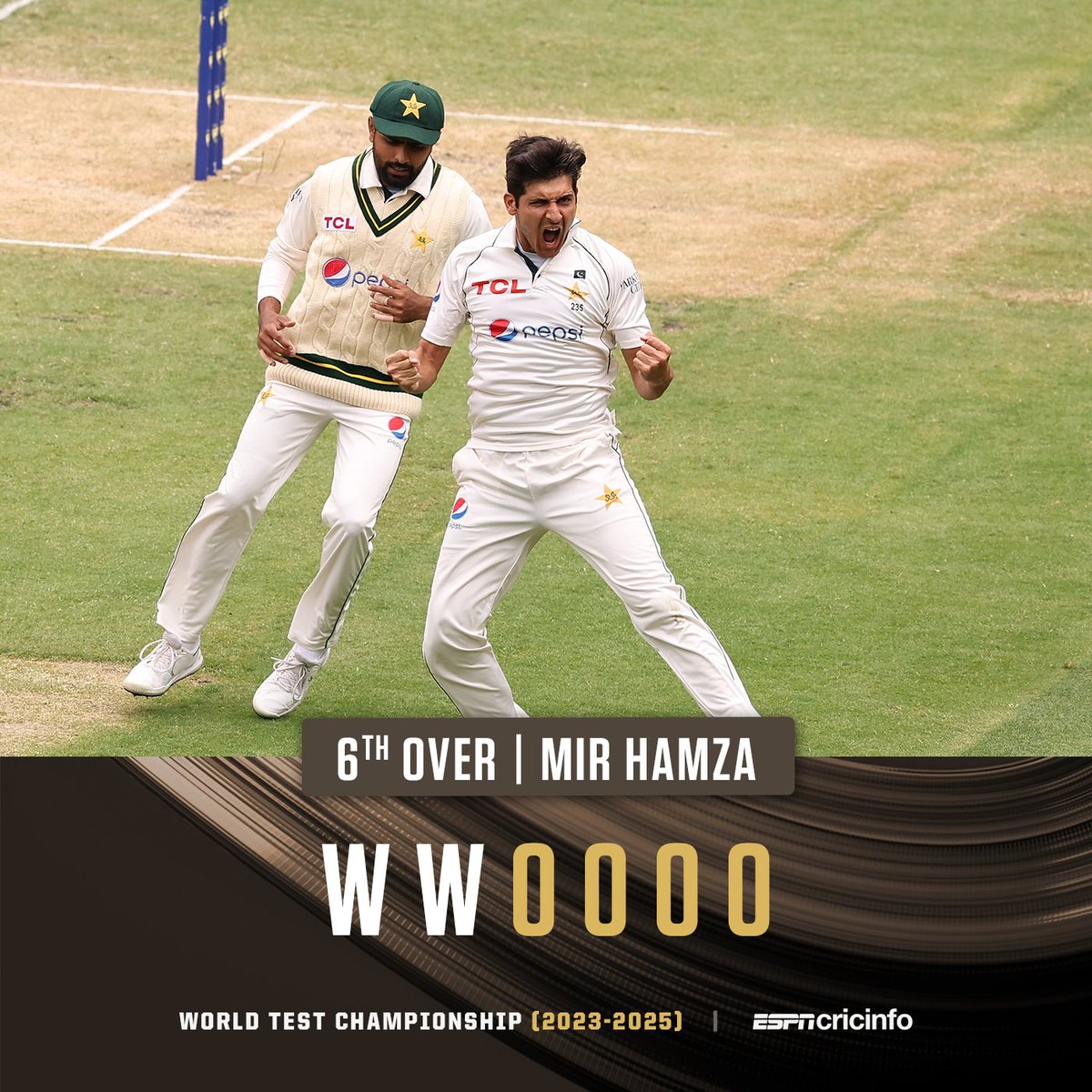🎯 David Warner
🎯 Travis Head

A double-wicket maiden for Mir Hamza at the MCG, rattling the stumps twice 🔥 es.pn/AUSvPAK23-T2 #AUSvPAK