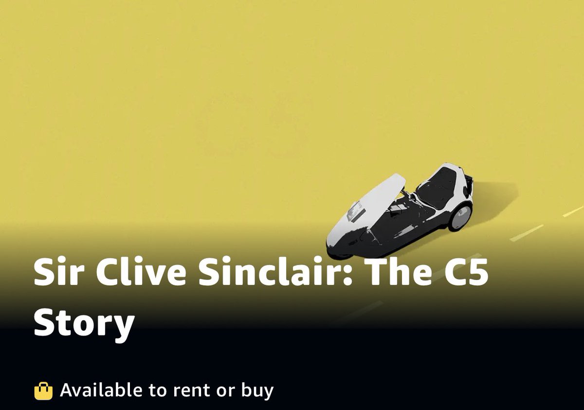 #SirCliveSinclair #SinclairC5 #Documentary #AmazonPrime 

amazon.co.uk/Sir-Clive-Sinc…