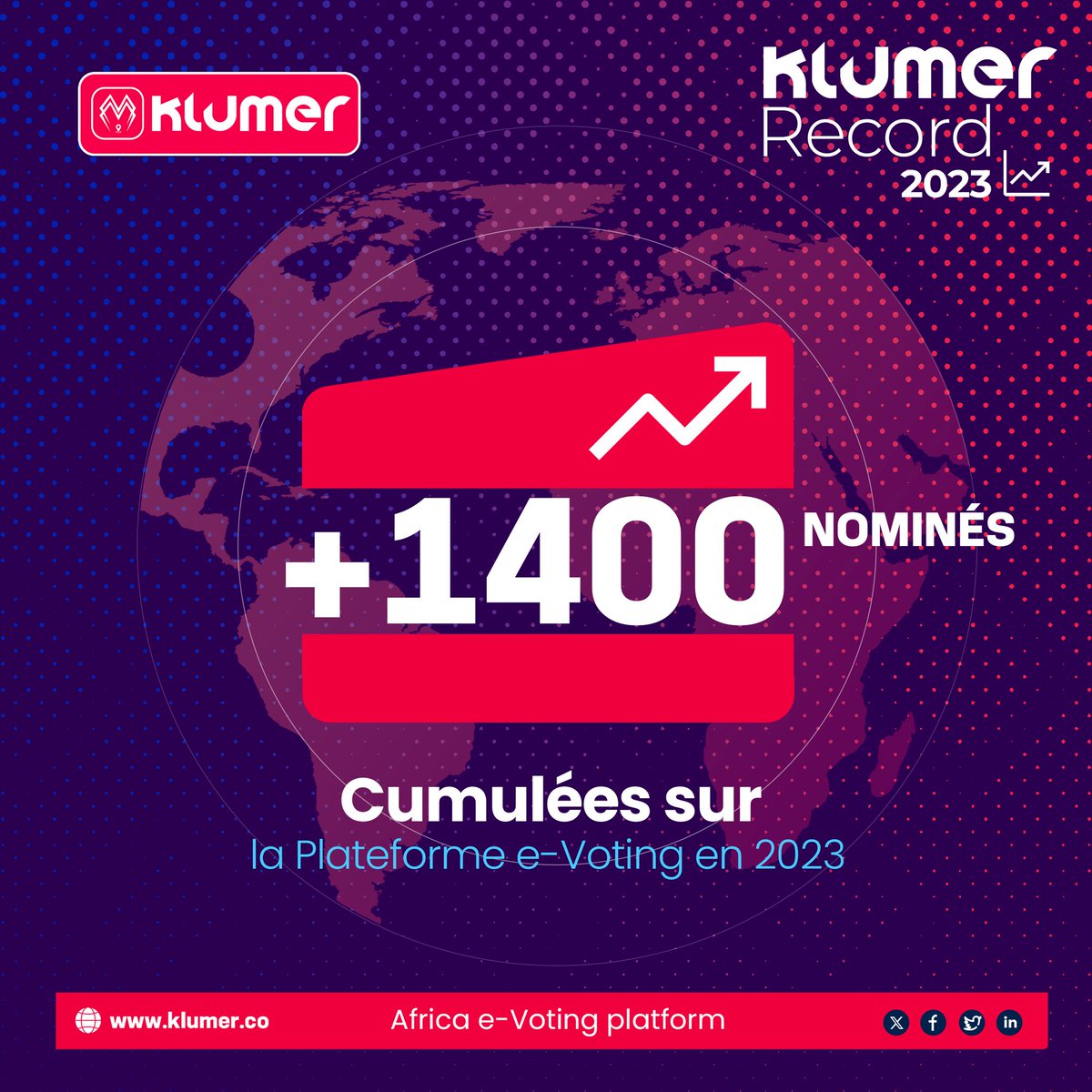 klumer_co's tweet photo. En 2023, un rayonnement subtil s'est répandu sur la plateforme Klumer, traversant toutes les catégories d'événements. Nous exprimons notre gratitude envers les organisateurs d'événements pour la collaboration et saluons chaleureusement les nominés qui incarnent l'excellence. #klu https://t.co/vCU6N8G9vE