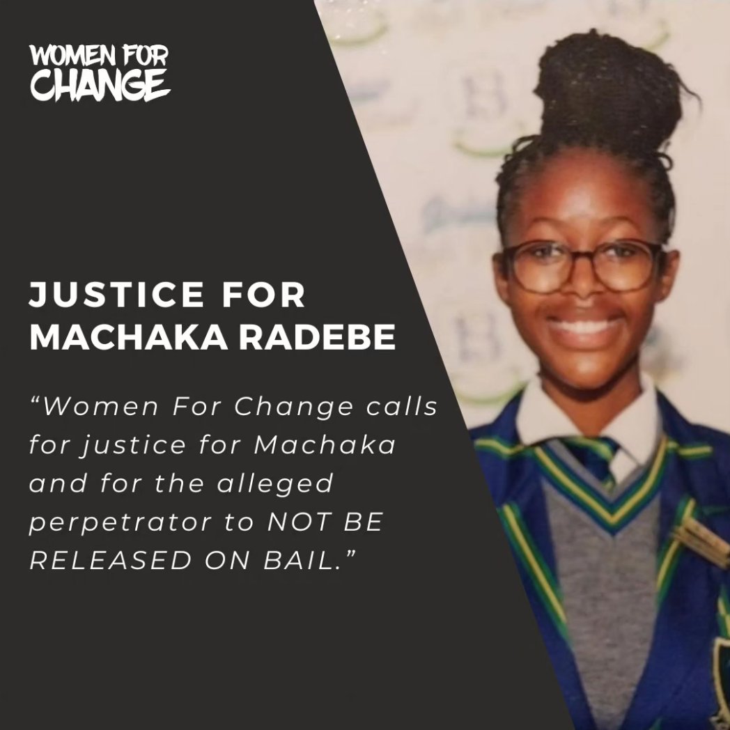 womenforchange5's tweet photo. Machaka Radebe’s alleged killers were arrested on 3 January. The suspects were traced through Machaka’s SIM card. The suspects will appear in court for their bail hearing on 8 January. We call for justice for Machaka and for the alleged perpetrators to not get out on bail. https://t.co/7b5ttiVRhM