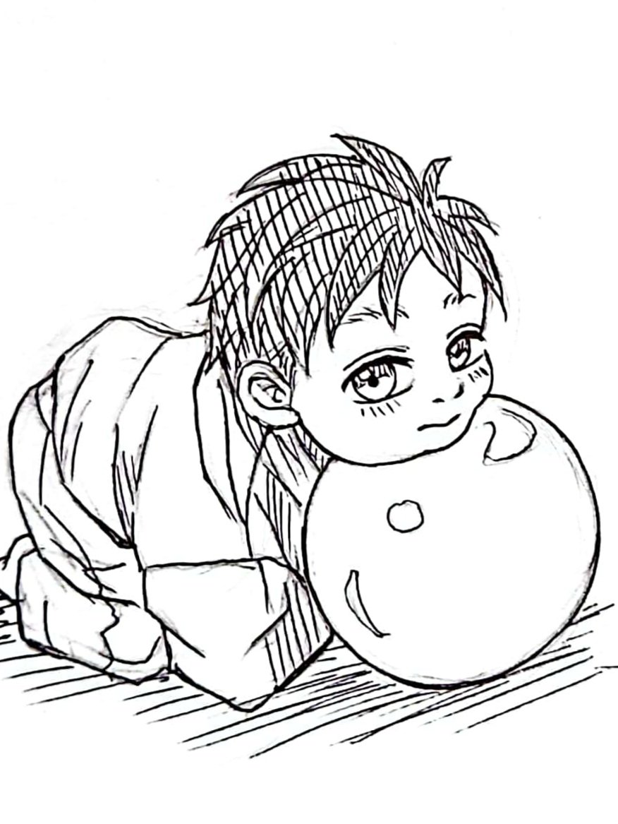 これは甥っ子(3)のいもむしポーズ
3歳ってこんな頭身低いっけ?ってなりながら描いた 