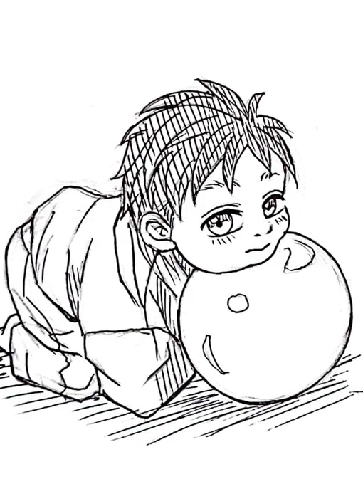 これは甥っ子(3)のいもむしポーズ
3歳ってこんな頭身低いっけ?ってなりながら描いた 