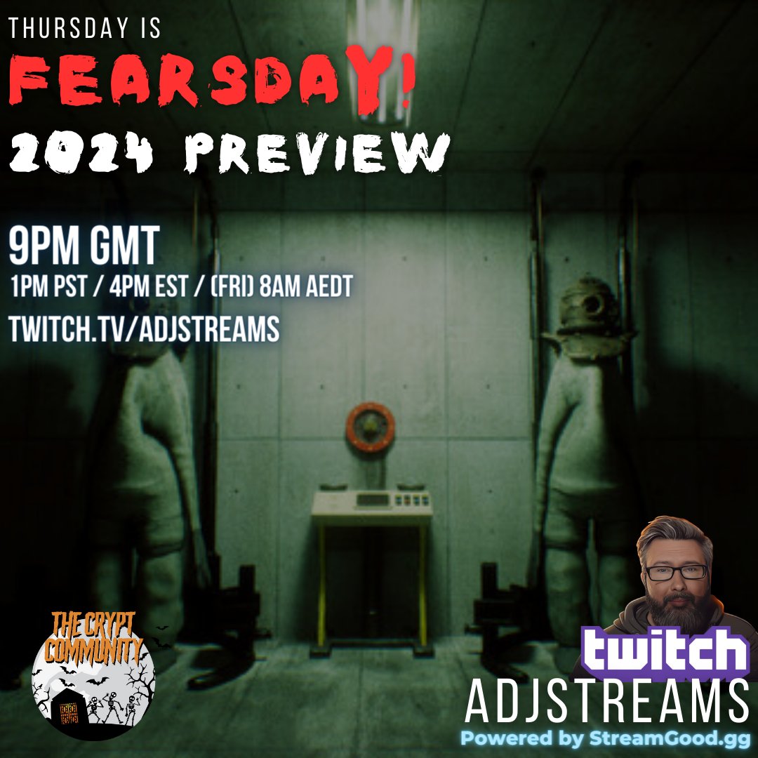 adjstreams's tweet photo. Today is #fearsday!
What's on my wishlist for 2024?
- Previewing upcoming horror games
- Horror movies due to drop in 2024, including trailers
- Demo: Silkbulb test
On Twitch/Youtube, 9pm GMT / 1pm PST / 4pm EST
What horror movie/game are YOU excited about? Let me know! โฌ๏ธ https://t.co/fVpntyhLxU