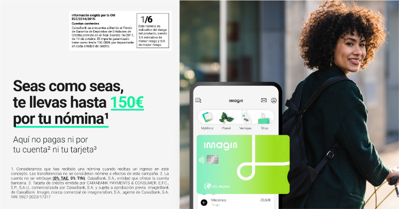 imaginersapp's tweet photo. Ahora al venir a imagin y traerte tu nómina ¡podrás llevarte hasta 150€!