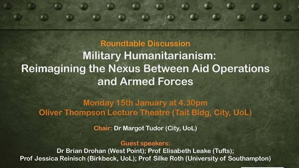 🚨 Roundtable panel on 'Military Humanitarianism' at 4.30pm at @HistoryatCity on Mon 15th January! Wonderful @BrianDrohan, @JessicaReinisch, @elisabeth_leake, @SilkeRoth, will be discussing their work & recent historians' attention to MH. Pls sign up here: city.ac.uk/news-and-event…