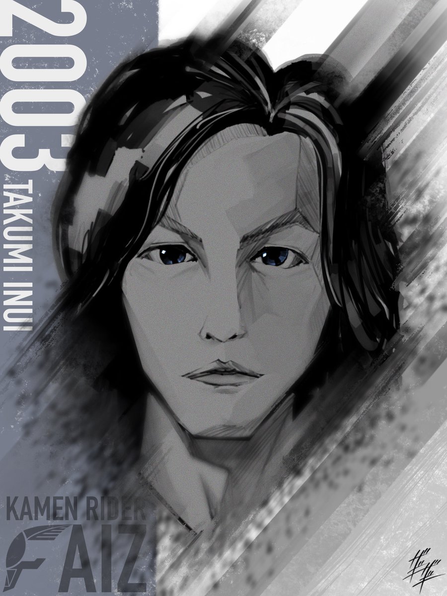 平ラ主人公のキャラ別ポスター風似顔絵  ・五代雄介 ・津上翔一 ・城戸真司 ・乾巧
