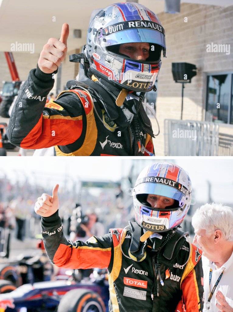 ruben_plaza98's tweet photo. #ThrowbackThursday Romain Grosjean en el GP EEUU 2013, en esa carrera Romain salió 3º y acabó en el podio en segundo lugar, llegó a liderar la carrera y estuvo varias vueltas defendiéndose del Red Bull de Mark Webber.
#RG8 #Grosjean #Lotus #F1 #Historia #Pasado https://t.co/9dQiV9p2fS