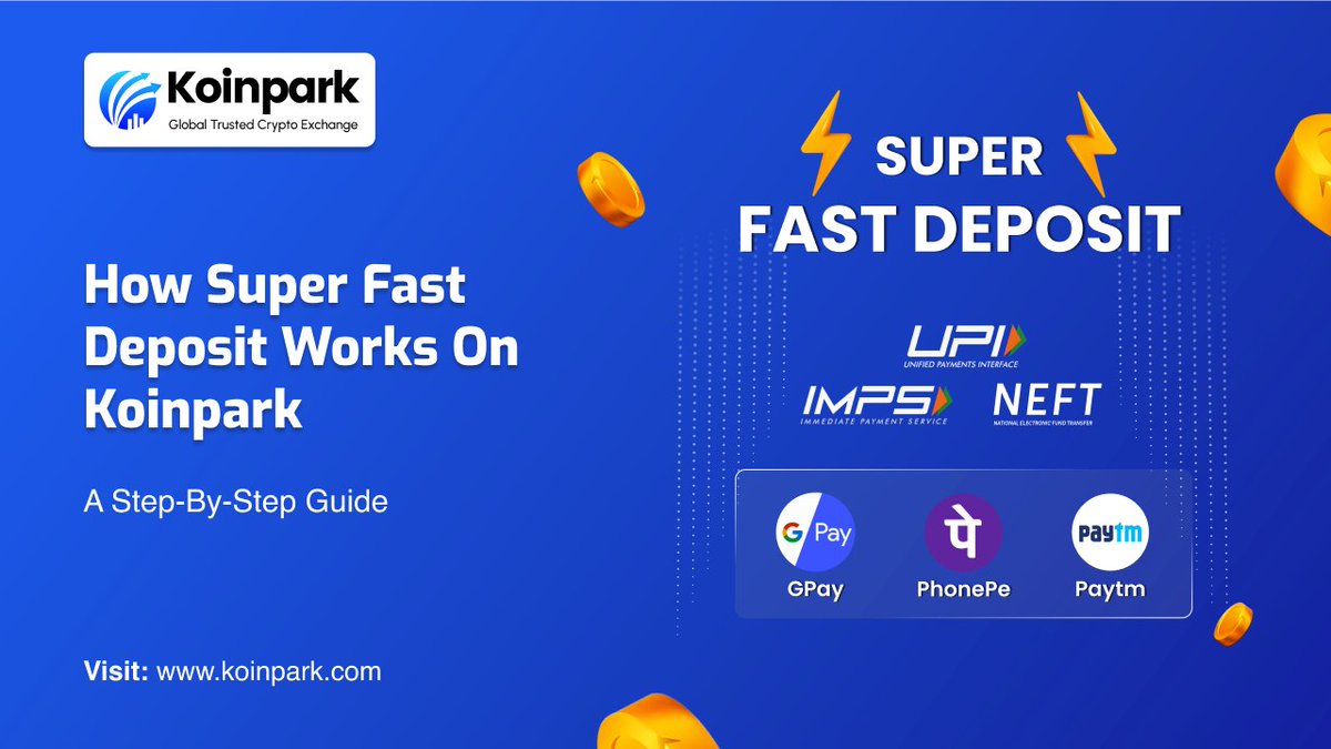 KoinparkExc's tweet photo. ✨ Discover the magic of super-fast deposits on #Koinpark!🚀
🎇 Watch our guide to unlock lightning-speed crypto transactions. Elevate your crypto game now!💡
Explore More: https://t.co/HxmMSv2ZxN
#CryptoDeposit #FastTransactions #CryptoTradingGuide #phonepe #gpay #paytm #UPI https://t.co/2i9z2t0Q82