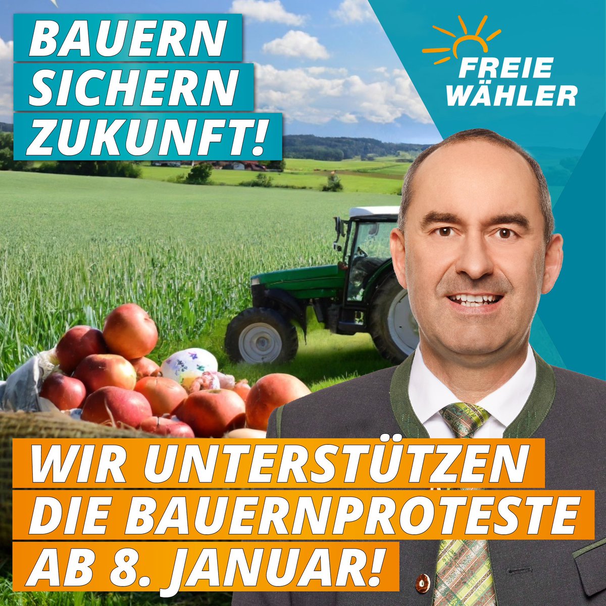 Bin am 8.1. ab 9.30 bei Kundgebung der Handwerker/Bauern in Landshut/Regierungsplatz. Und voraussichtlich mittags Odeonsplatz, abends Schwandorf. Nachmittags Karpfham, wenn zeitlich möglich. Unterstützt die berechtigten Anliegen unserer Mittelständler!