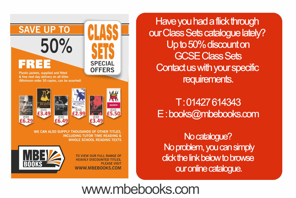 BooksMbe's tweet image. Last Minute class set requirements?  We have hundreds of titles available for next day delivery!  #gcse #classsets #English 
mbebooks.com/wp-content/upl…