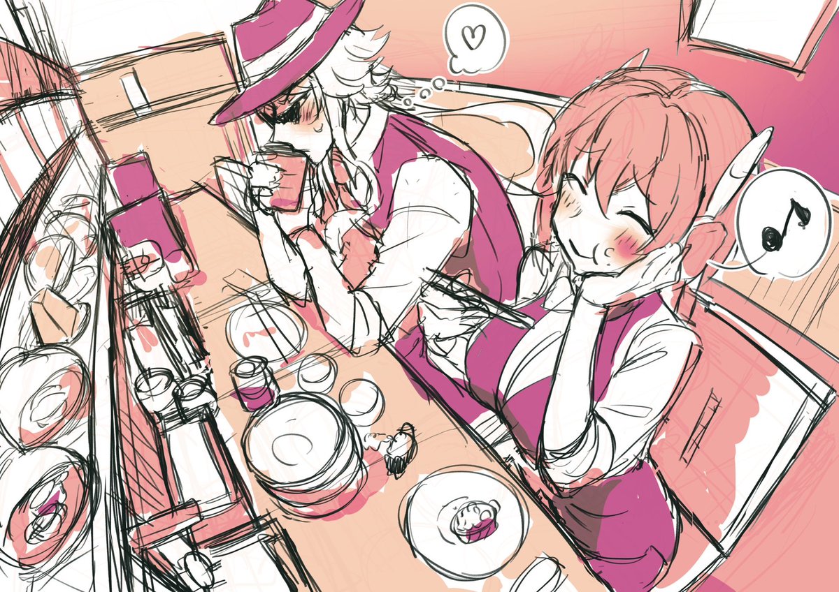 「ここまで描いててあれやけどインカム子ちゃんとワルイマンって一緒にくら寿司とか行く」|もちうさ@ご飯が美味しいのイラスト