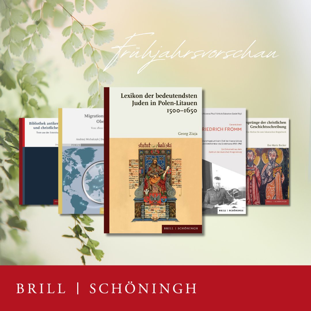 𝗨𝗻𝘀𝗲𝗿𝗲 𝗙𝗿ü𝗵𝗷𝗮𝗵𝗿𝘀𝘃𝗼𝗿𝘀𝗰𝗵𝗮𝘂𝗲𝗻 𝘀𝗶𝗻𝗱 𝗱𝗮 🎉

Entdecken Sie jetzt unsere #Programmhighlights und spannende #Fachbücher für das Frühjahr: brill.ws/FJ24Vorschauen