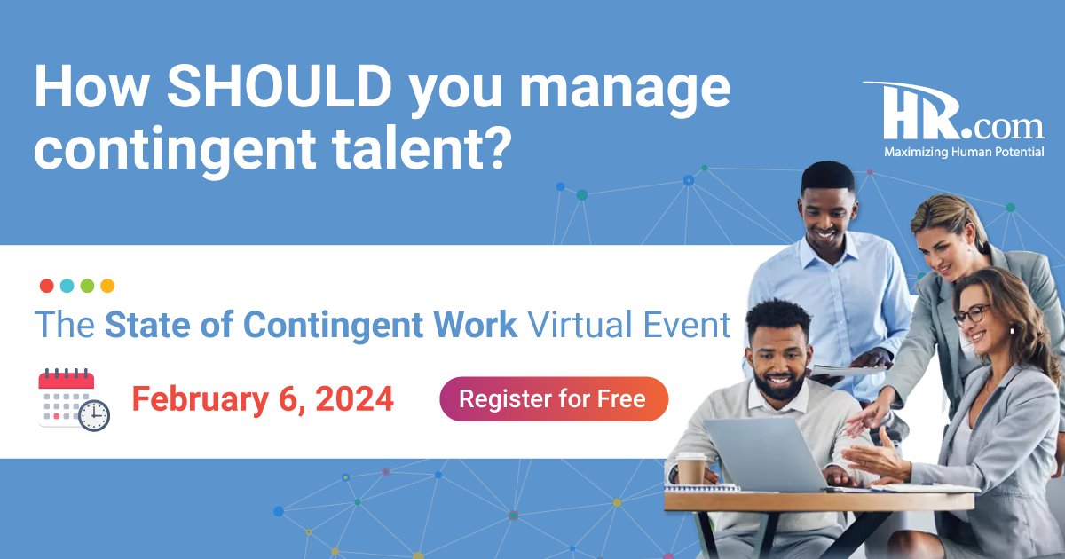 HRdotcom's tweet image. Sourcing the #contingentworkforce is hard, and managing it may be even harder! Join us at HR.com’s State of Contingent Work, a free virtual event on Feb. 6, to learn best practices.  okt.to/KoA7sQ