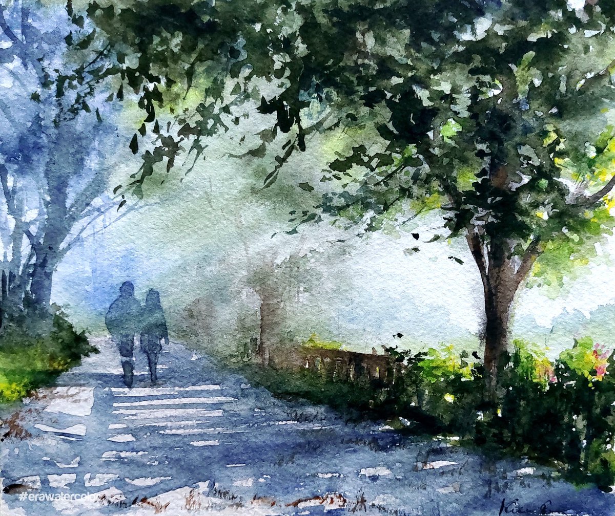 Afternoon idyll. My latest #watercolor work. #art #idyll #painting #memory #artist #nature