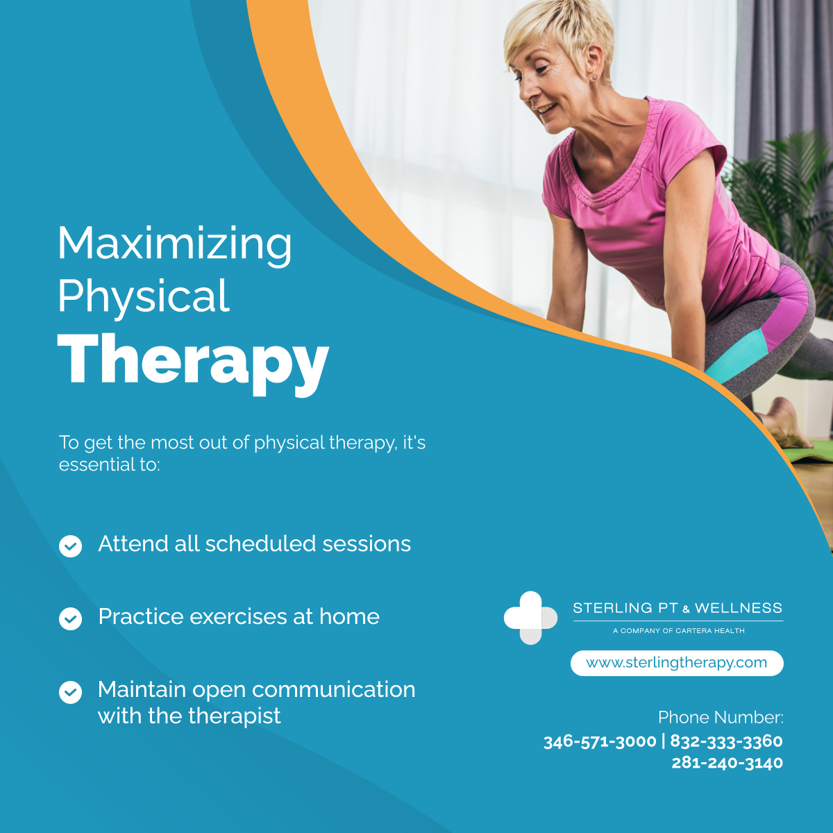 SterlingTherapy's tweet photo. Enhance your recovery journey with Sterling PT &amp; Wellness. Commit to your physical therapy plan for optimal results. Our dedicated team is here to support you every step of the way. 

#SterlingPhysicalTherapy #Sugarland #PhysicalTherapyTips #Bellaire #Stafford #Texas https://t.co/GmstNkPO53