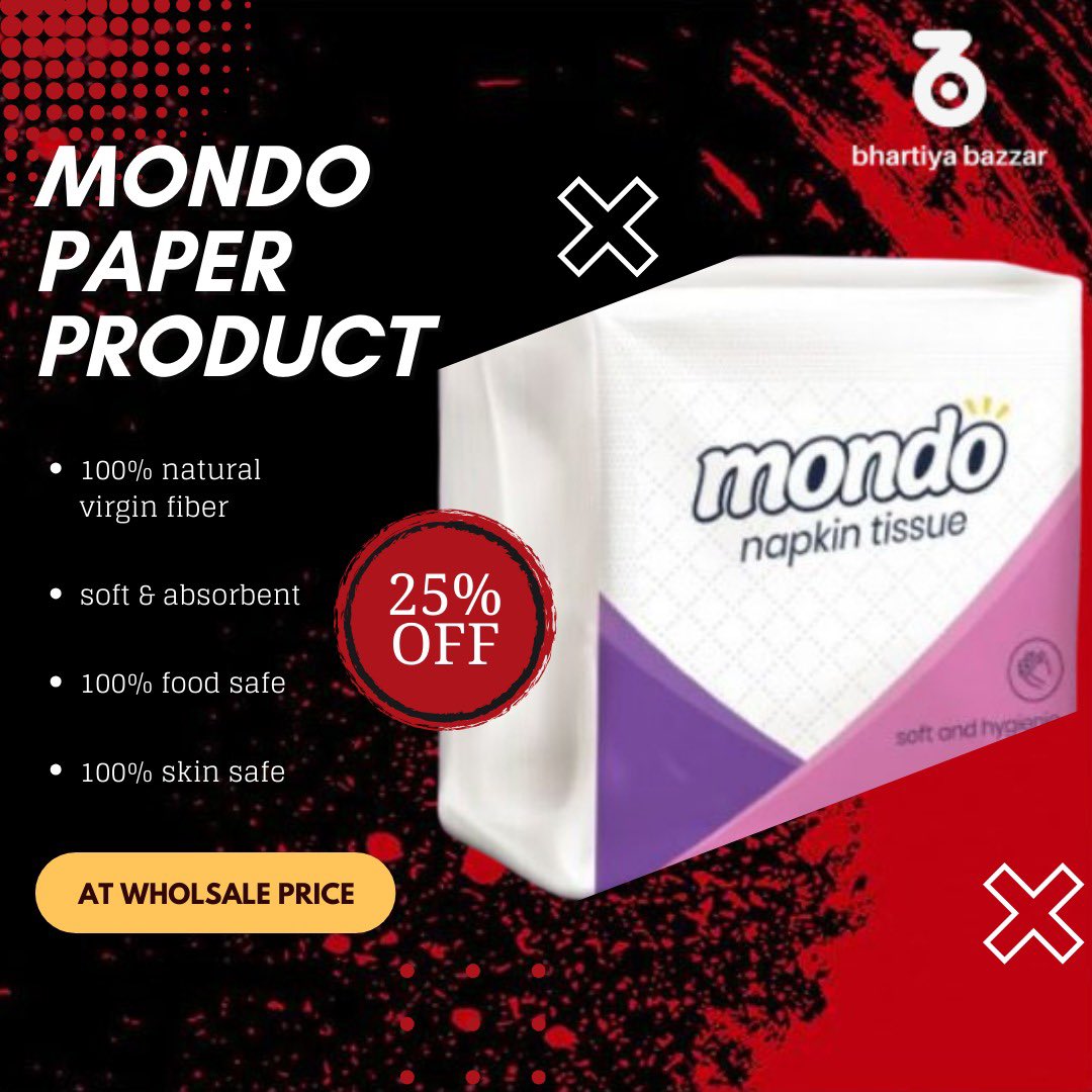 Introducing Mondo Paper Products – 100% natural virgin fiber, soft, and absorbent. 🍃 Perfect for your needs as they are 100% food and skin safe. Now available on our website at wholesale prices! Upgrade your essentials sustainably. #MondoPaper #SustainableLiving #WholesaleDeal