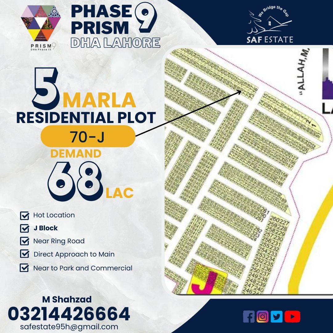 safestate95h's tweet image. #dhalahore #Phase9Prism #jblock #5MarlaPlotforSale #5marlaplots #1KanalCornerPlotforSale #lowbudgetplots #ResidentialPlots #residentialplotforsale #plotforsaleindhalahore #residentialproperty #saffestateconsultant
SAF Estate Consultant Offer
03214426664
M Shahzad
#everyone