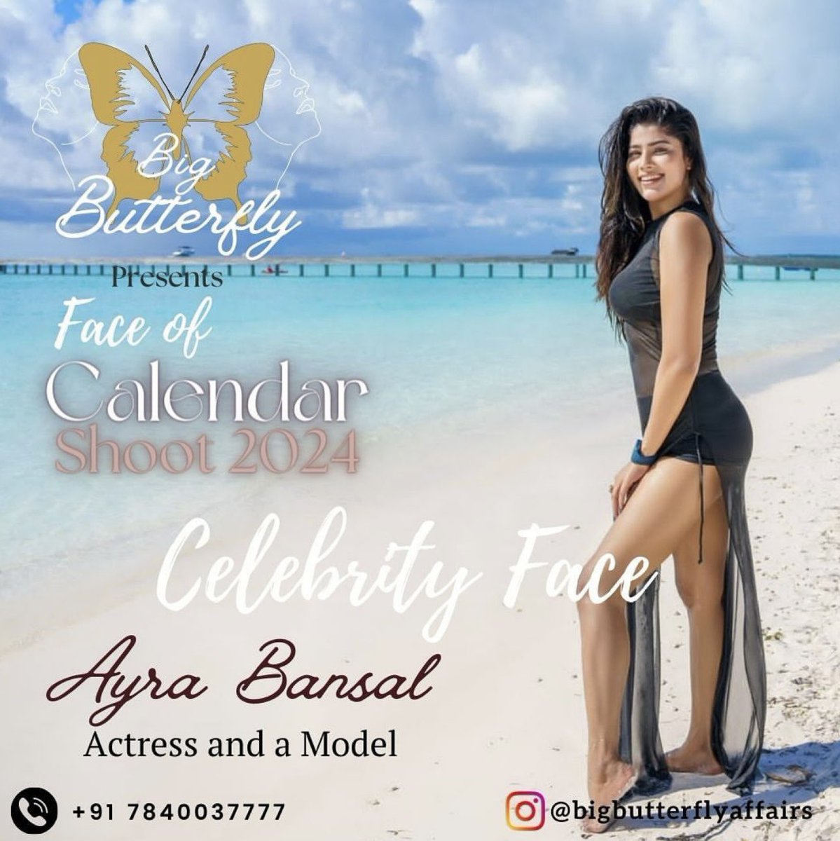 Our Face of Big Butterfly Calendar Shoot 2024 @ayraaartii She is a renowned beautiful young face of Bollywood industry.She has been a part of music videos & entertainment world.This year she is going to be face of Big Butterfly Calendar Shoot 2024 surely she is going to dazzle it